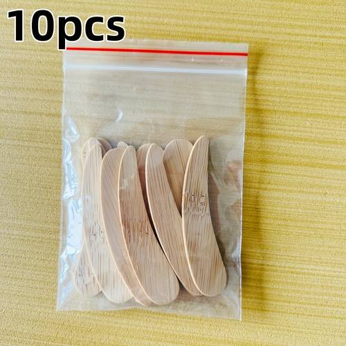10 20pcs bamboo cosmetic spatula face beauty scoop wooden mini cosmetic cream spatula body scraper for hair removal spatula wax spatula