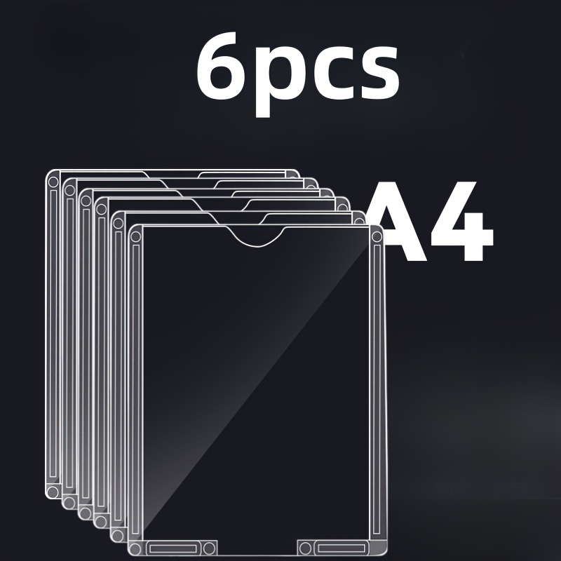 TEMU 2/3/4/5/6pcs High Quality Acrylic Double Layer Menu Display Stand For Restaurant Signage,back To School, Lightweight & Adhesive Wall Mount, A4