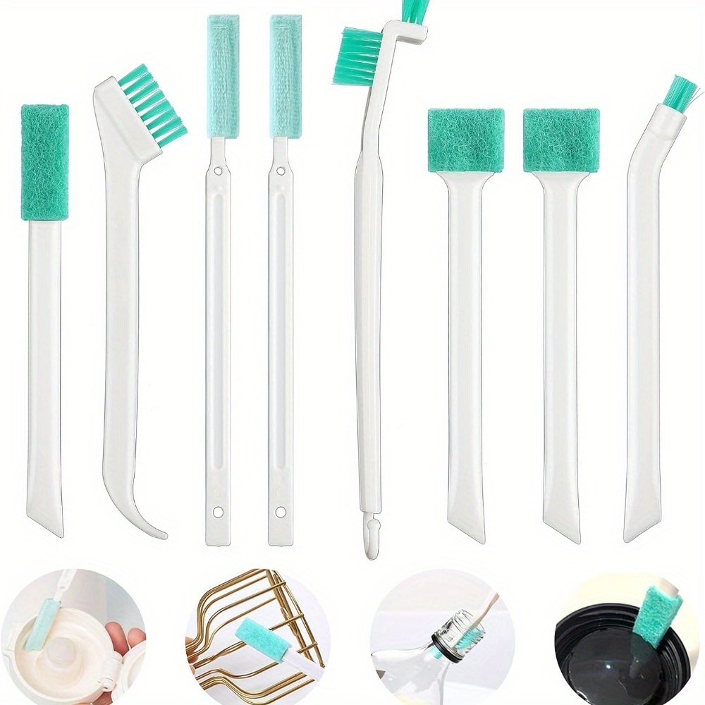 TEMU 8pcs/ Set Cleaning Brush - Bottle Brush, Tea Cup Brush, Suitable For Narrow Spaces, Corners And Multifunctional Small Scrub Brush - Windows,