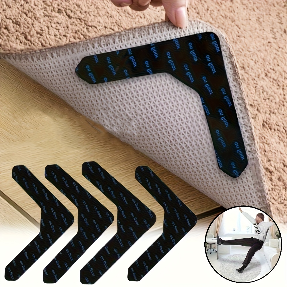 4   32pcs high quality carpet anti slip stickers suitable for rugs of living room dining room bathroom prevent floor mat from slipping moving and rolling edges details 0