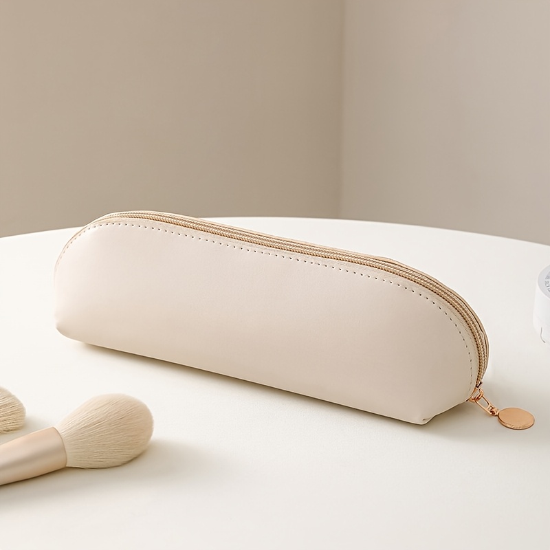 Large Travel Makeup Brush Holder, Portable Pu Makeup Brush Organizer With Zipper, Anti-drop Makeup Tool Organizer, Makeup Brush Travel Case, Makeup Bag For Travel, Home, And Office