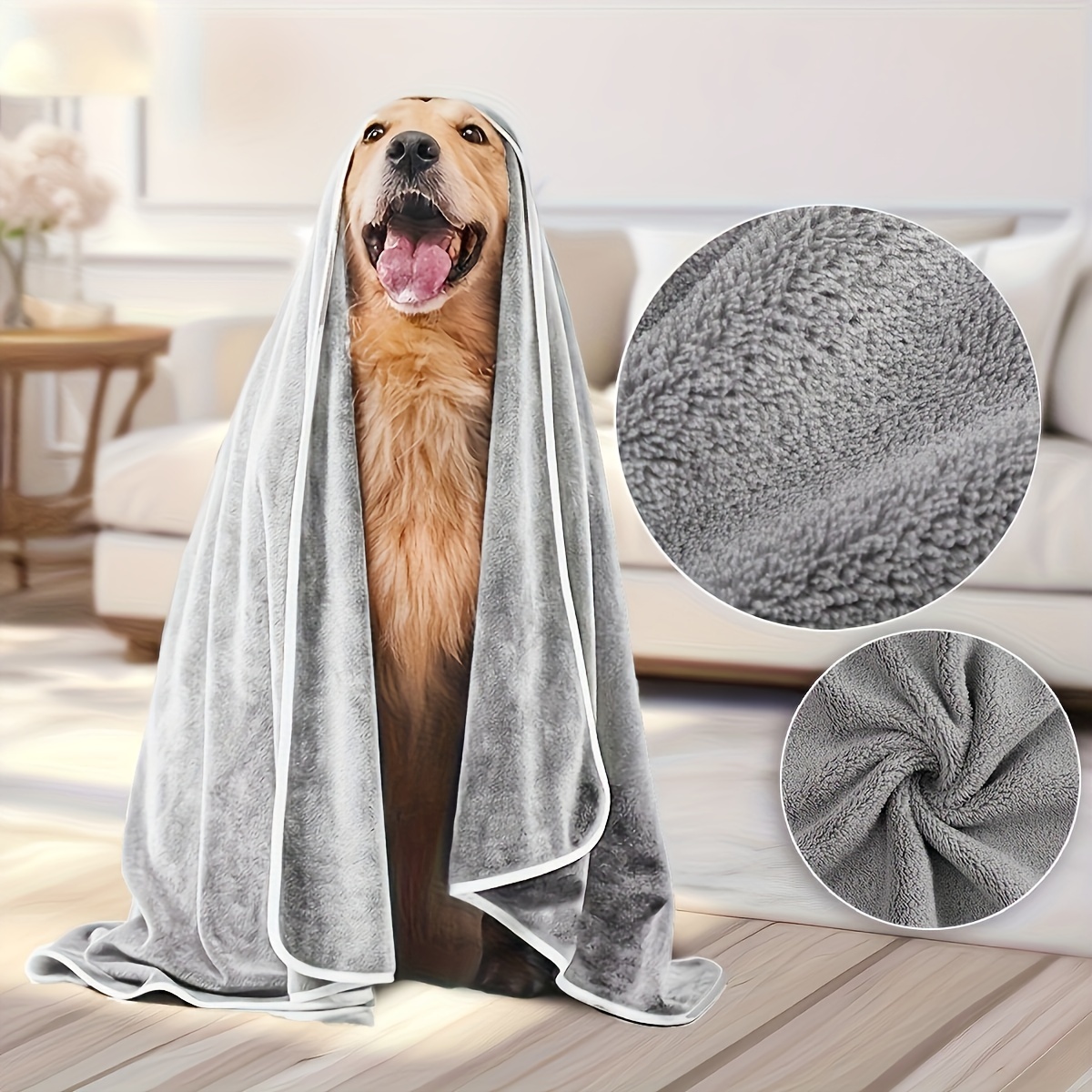 

-absorbent Microfiber Dog Bath Towel - , , Non-shedding Pet Drying Blanket