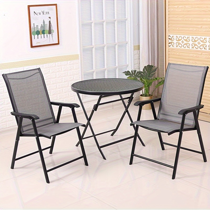 Portable Outdoor 2-Seat Folding Chair with Removable Sun Umbrella