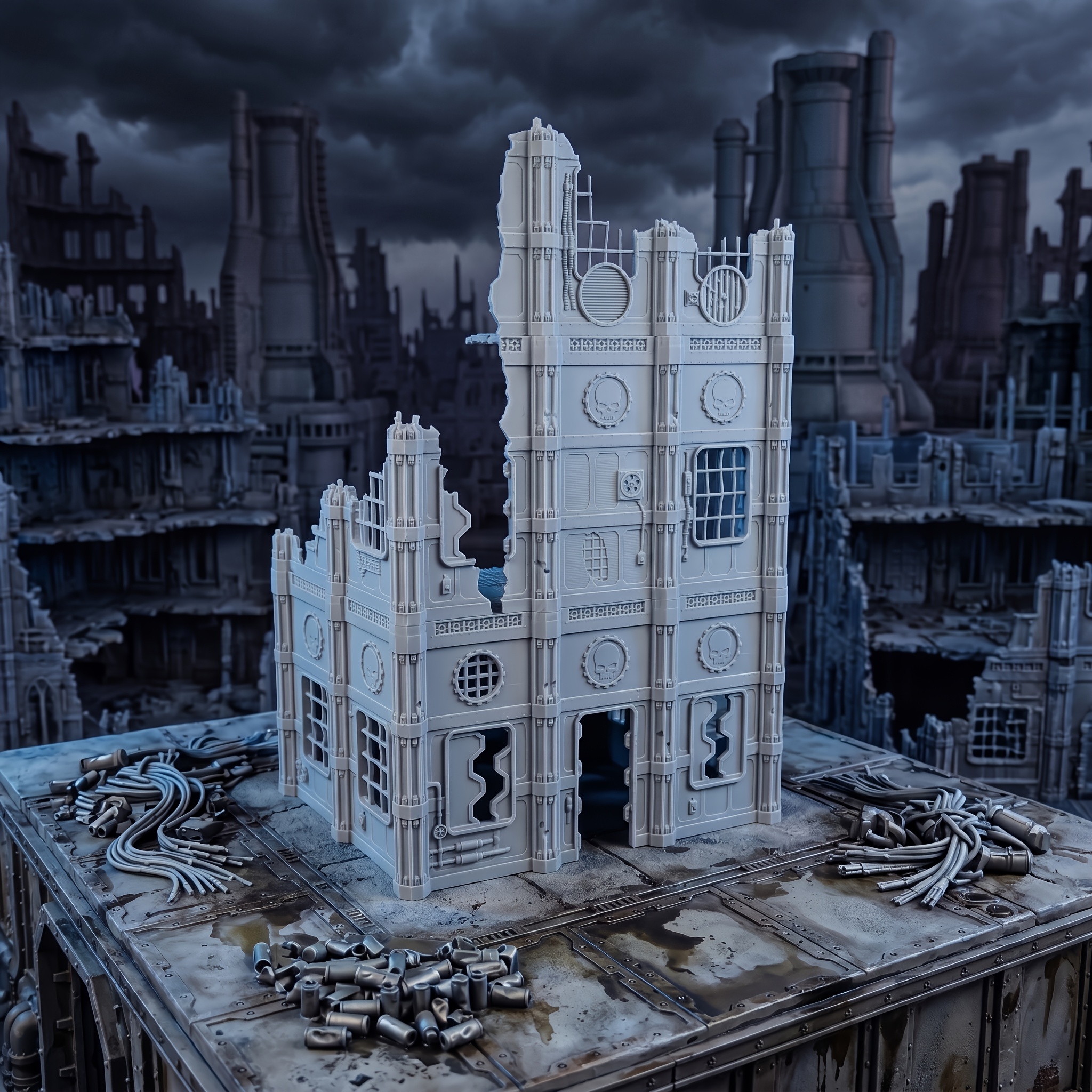 Destroyed Munitions Factory Ruins Architecture Model