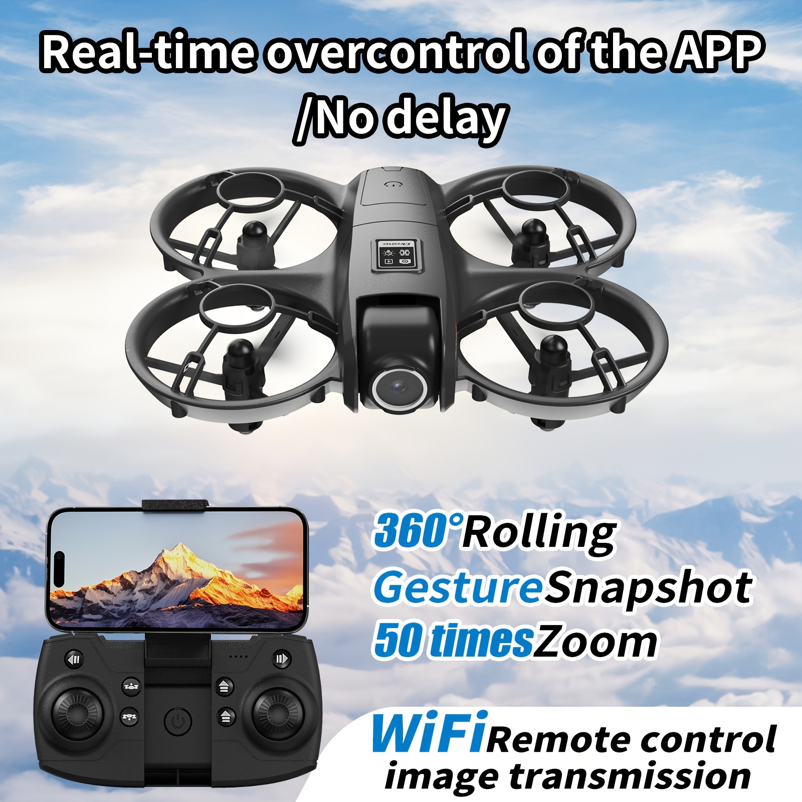 Mini Foldable RC Drone with Dual Cameras and Screen Remote, 360° Protection, Optical Flow Hover, 3 Speeds, Long Battery Life, Easy for Begin