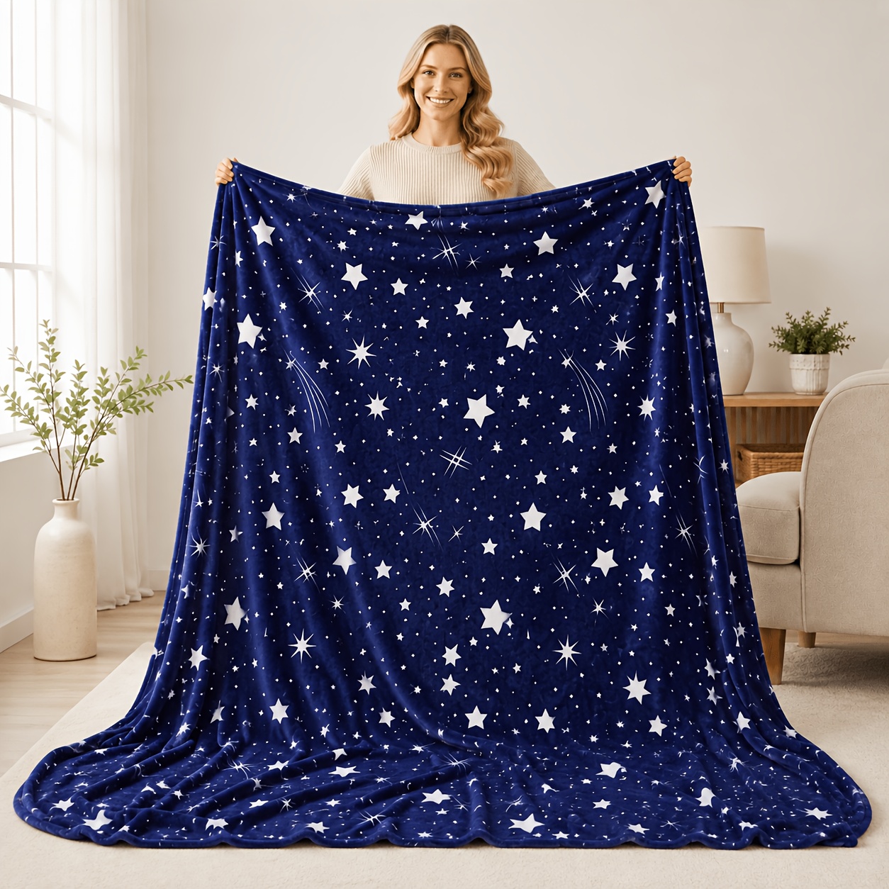 TEMU Meteor Shower Pattern Blanket 1pc Spring And Summer Decor Decor Living Room Couch Daily Valentine's Day Mother's To School