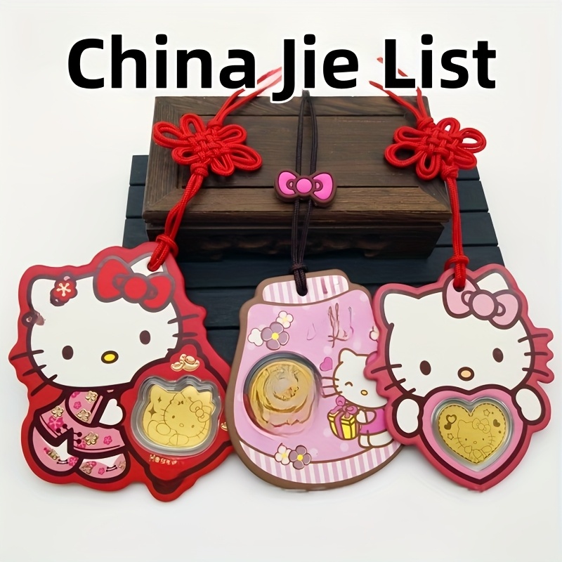 

Sanrio Hello Kitty Charm - Cute Cartoon Chinese-inspired Hanging Decor For Cars, Doors & Christmas Trees - Perfect Gift For Holidays &