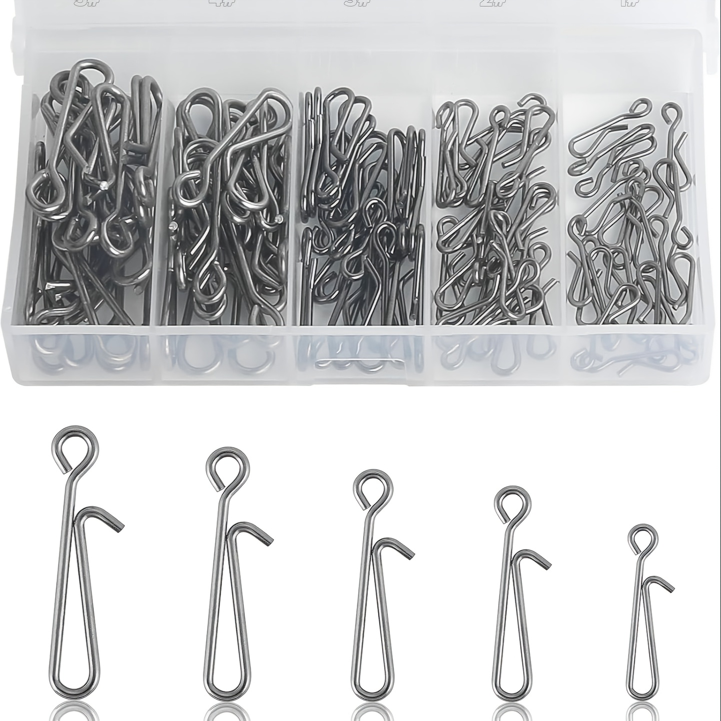 Image of Pieces Of Fishing Rolling Swivel Hooks Hanging Hooks Sea Fishing Swivels And Fishing Lure To Line Connector Clips ( Pieces (1# 2# 3# 4# 5#))
