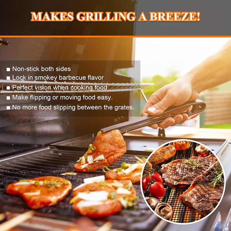 

1pc, Heat-resistant Non-stick Reusable Barbecue Mesh Mat, Outdoor Barbecue Chef Reusable Barbecue Tools, Kitchen Supplies, Kitchen Accessories, Bbq Accessories