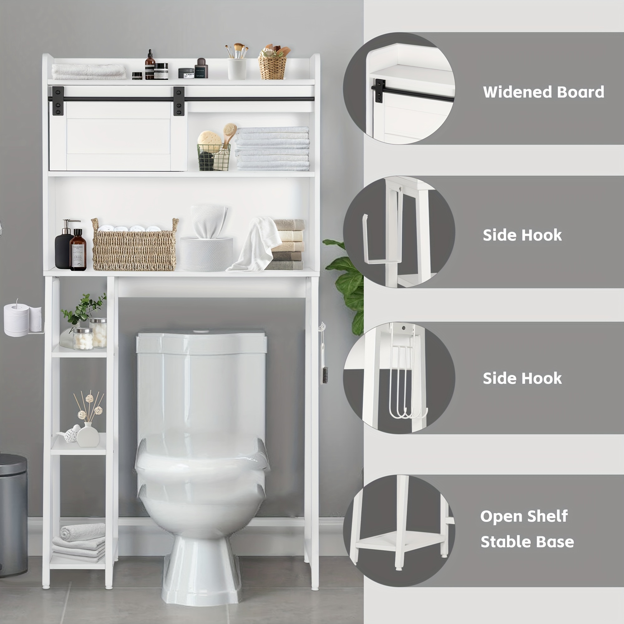 toilet storage cabinet sliding barn door side - Temu