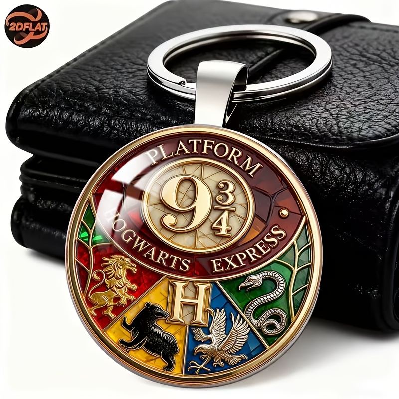 TEMU Portachiavi 2D piatto da , portachiavi da con personaggio Warner a tema Harry Potter in , ciondolo per borsa, accessorio per portafoglio e , per