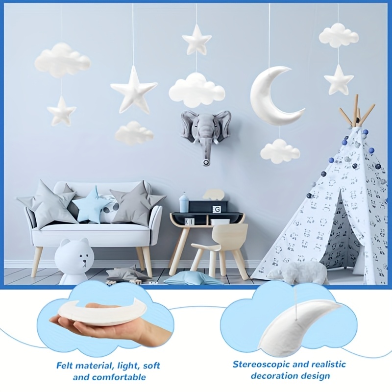 10pcs 3D Hanging Cloud Set for Ceiling Decor