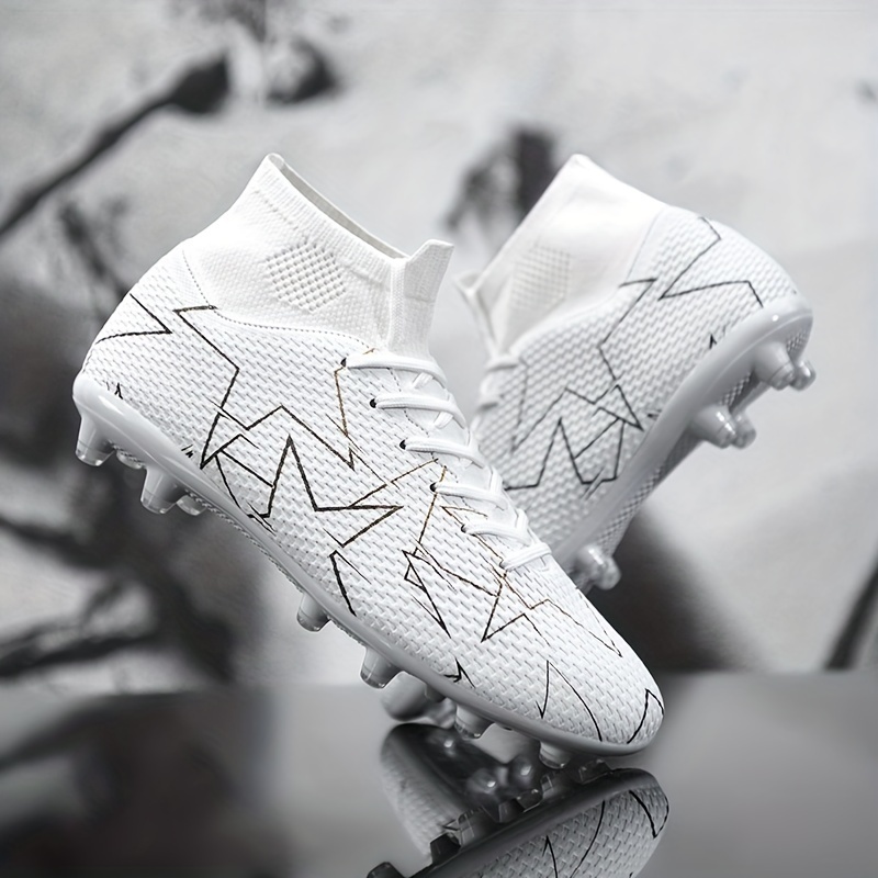 High-Top Soccer Cleats for Men &amp; Women - Long Studs, Anti-Slip &amp; Durable Training Shoes with Breathable PU Upper &amp; TPU Sole for All Seasons, Sports &amp; Exercise