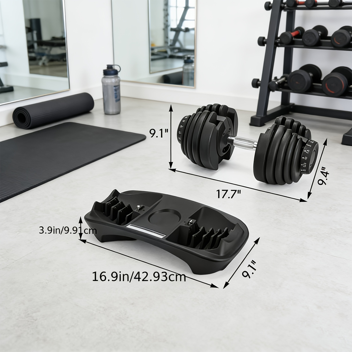 1 40kg/88.18lb Fast Adjustable Dumbbell- Compact Home Fitness Equipment Set