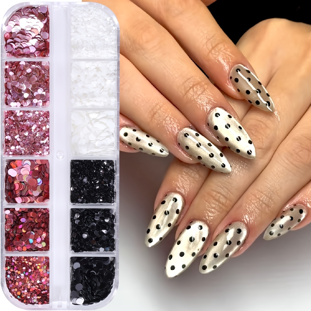2 Boxes Holographic Polka Dot Nail Sequins