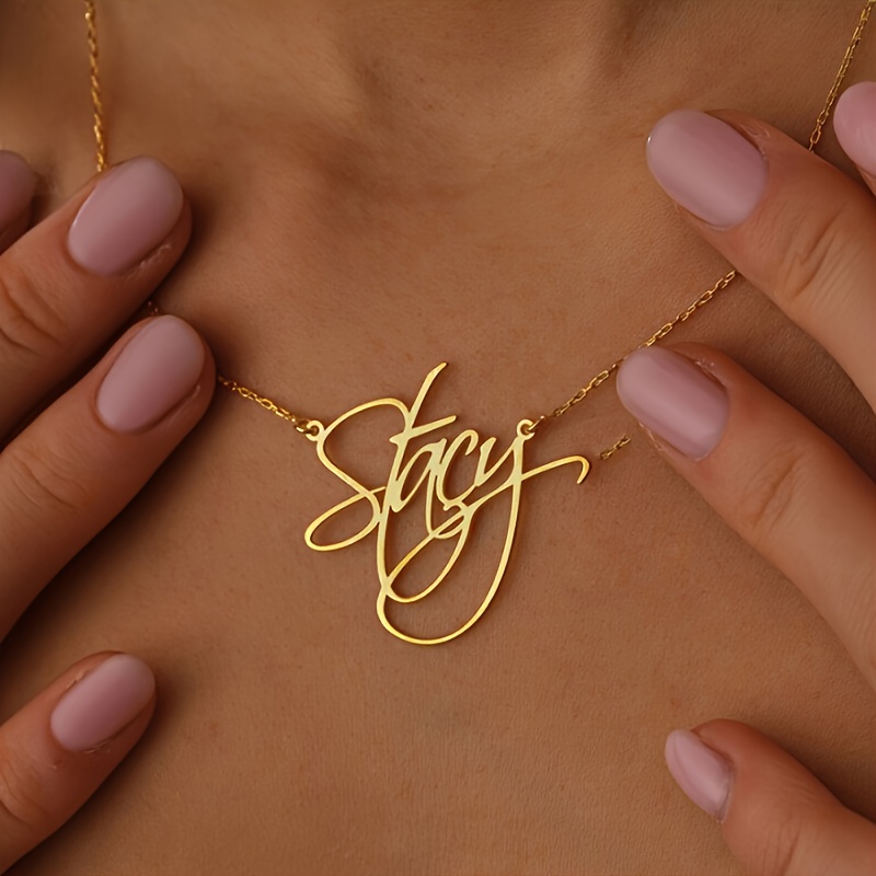 

Customize A Personalized Necklace With A Calligraphy Pendant In An Bohemian , A Diy Nameplate Ladies' , Jewelry