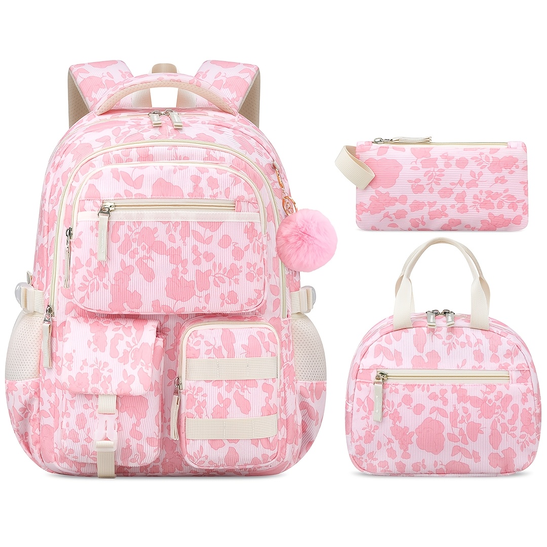 TEMU BXboat Juego de 3 piezas de mochila escolar, bolso de y bolsa de almacenamiento de para adolescentes, mochila para portátil de 15.6 pulgadas,