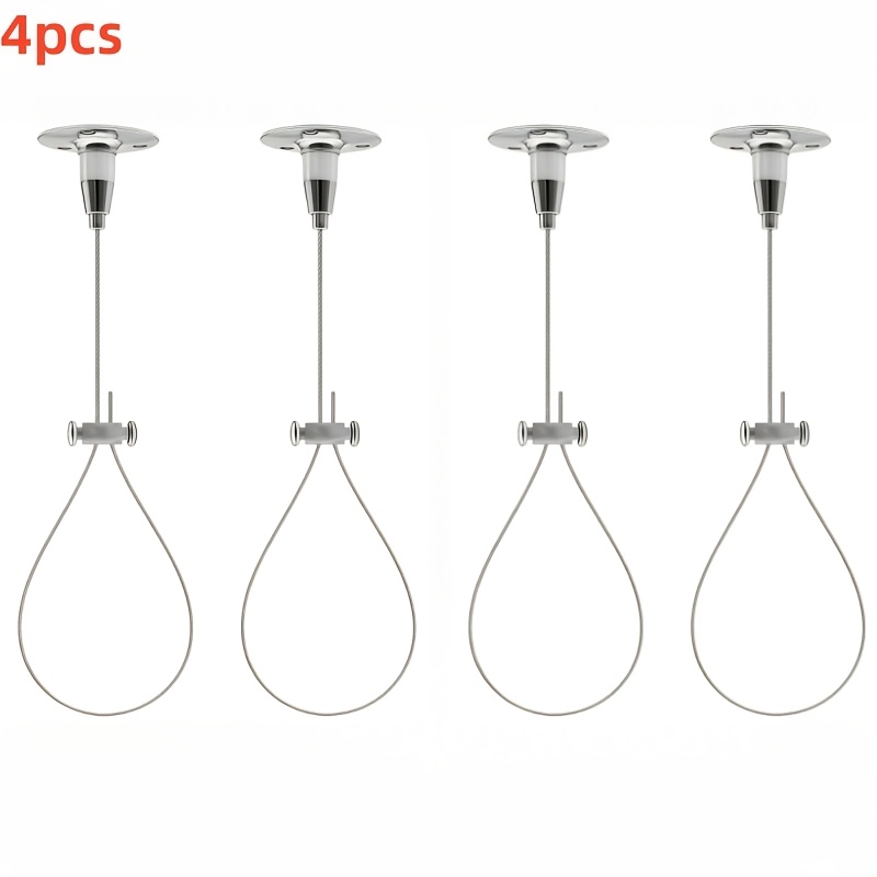 TEMU Kit de 4 supports de câble de sécurité pour barre de suspension de - Support de tringle à rideau monté au plafond, support de suspension