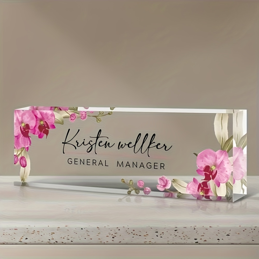 TEMU [2d Flat] [2d Flat] Custom 2d Flat Acrylic, Personalized Text, Custom Acrylic Desk Name Plaque - Personalized Office Decor, Ideal Employee