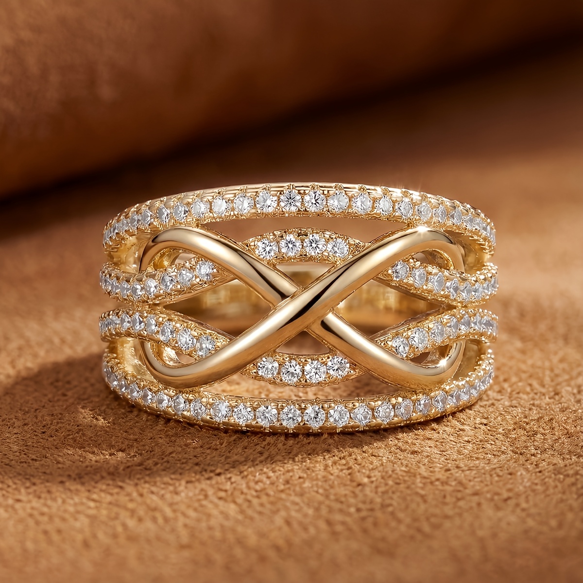Skeleton Cubic Infinity Ring for Women, Elegant Gift