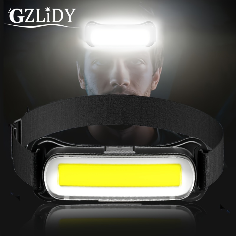 

1pc Cob Led Headlamp, 800 Lumen, Usb Rechargeable Headlight With 3 Light Modes, Adjustable Waterproof Mini Head Torch For Fishing, Camping & Outdoor Activities