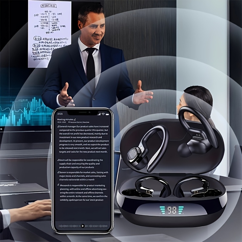 2025 AI Real-Time Translation Earbuds | 144 Languages Support, LED Power Display, Type-C Charging, Touch Control, Voice Noise Cancellation & Open Ear Design |Compatible with All Smartphones for Meetings Sports Travel Gaming - Sleek Gift-Ready Design