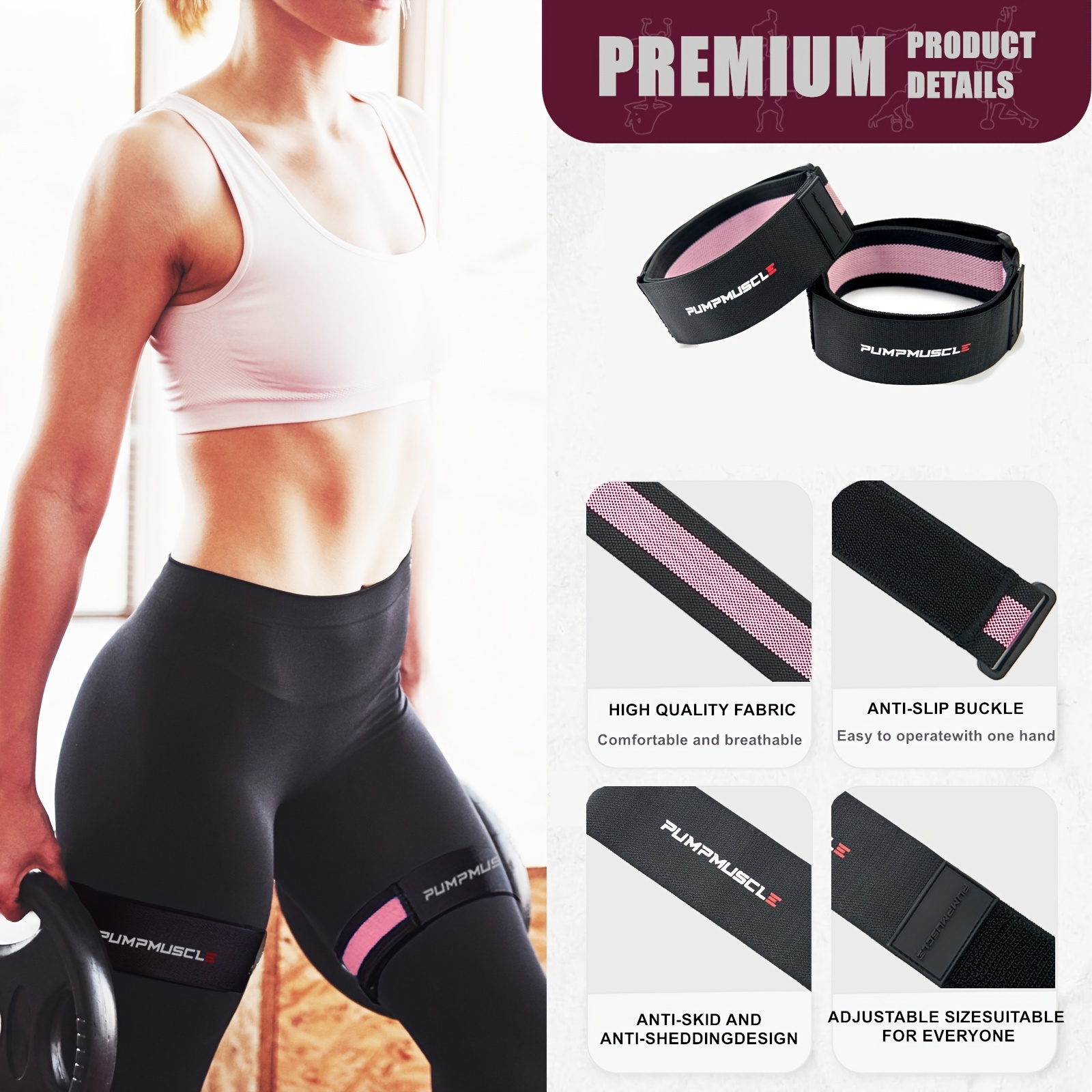 2pcs Adjustable BFR Bands for Muscle Growth & Strength