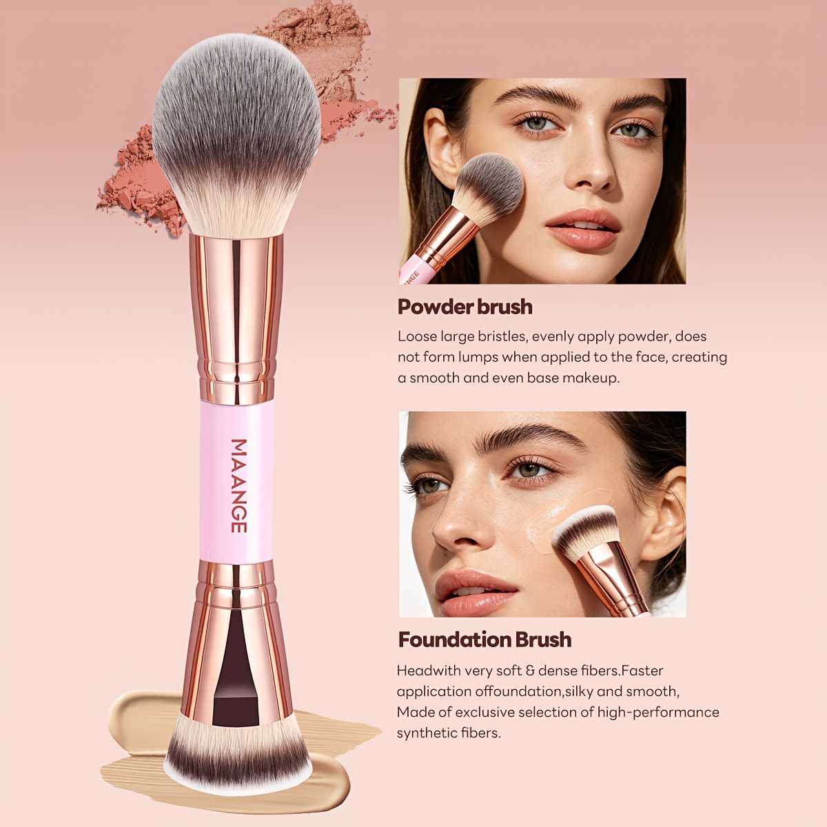 MAANGE Summer Pink 22pcs Soft Fluffy Makeup Brushes Set