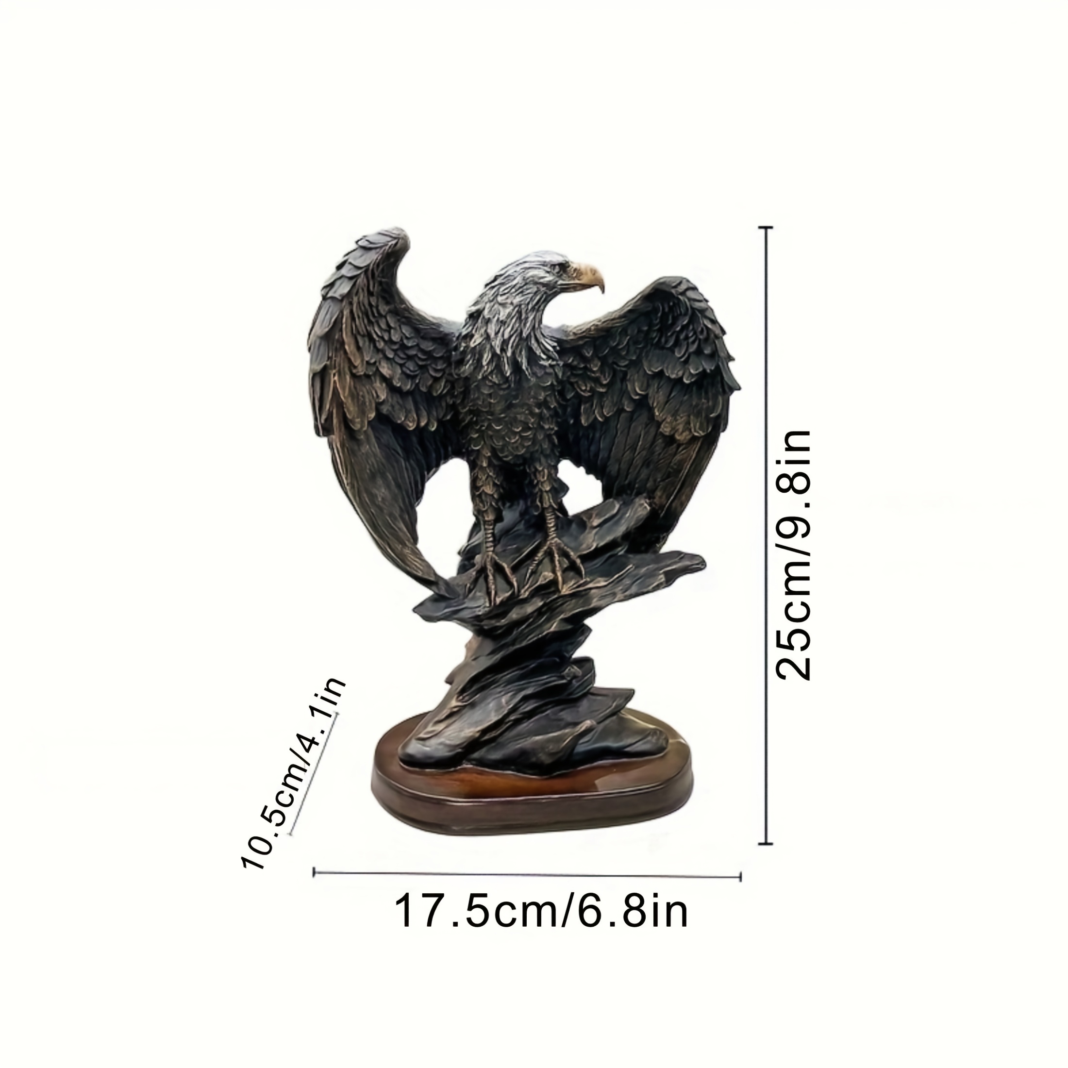 TEMU 1pc Modern Resin Eagle Statue Sculpture Ornament, Carved Desktop Decoration For Living Room, Study, Office, Perfect Gift For Men, Thanksgiving,