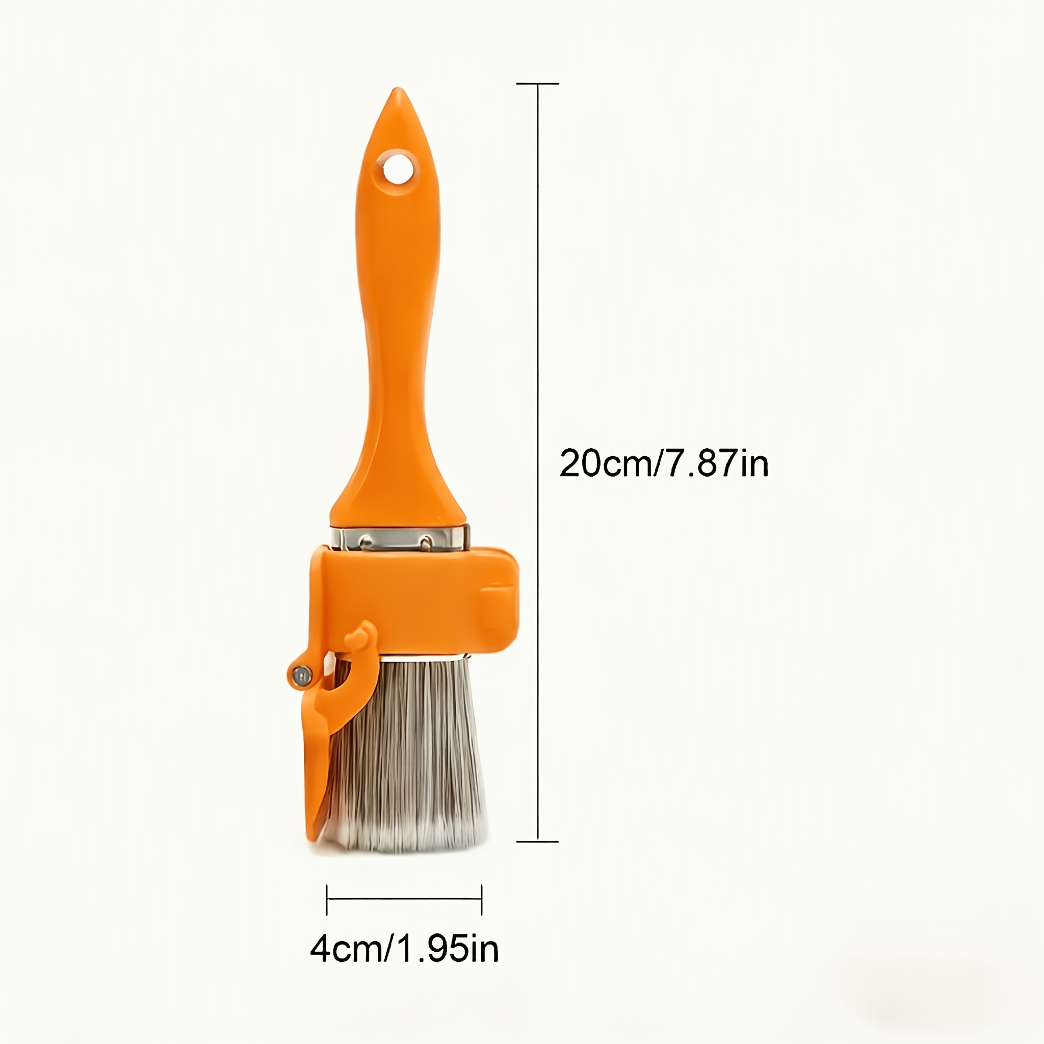 TEMU 1pc Precision Edging Paint Brush With Dual Brushes (red & Yellow) - Orange Handle, Lightweight & Portable Paint Brush For Diy, Professional -