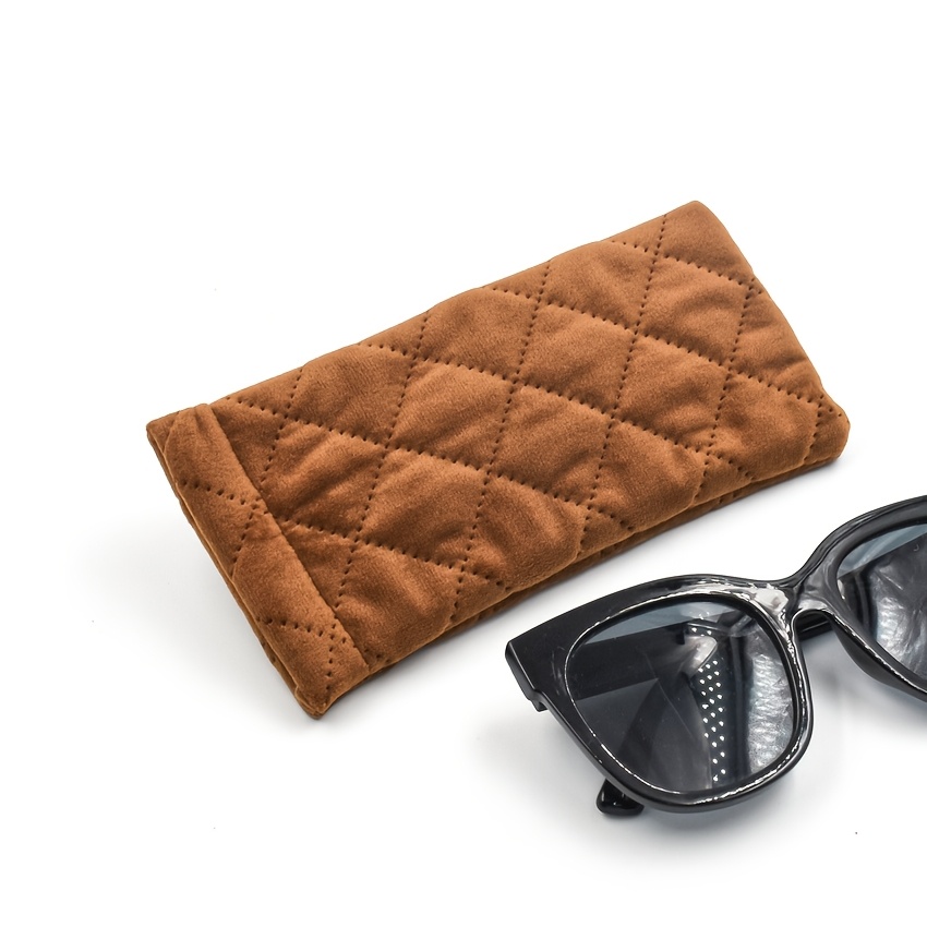 Luxury Quilted Velvet Fashion Glasses Pouch, Large Soft glasses Bag, Soft  Squeeze Top Case Eyeglasses Case