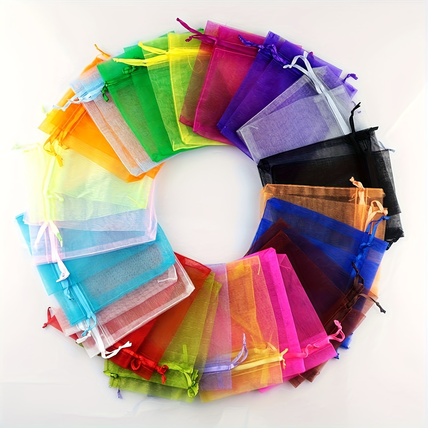 set of 50 organza bags for gifts ideal for jewelry candy wedding favors and party supplies for halloween and christmas featuring drawstring closure for small items