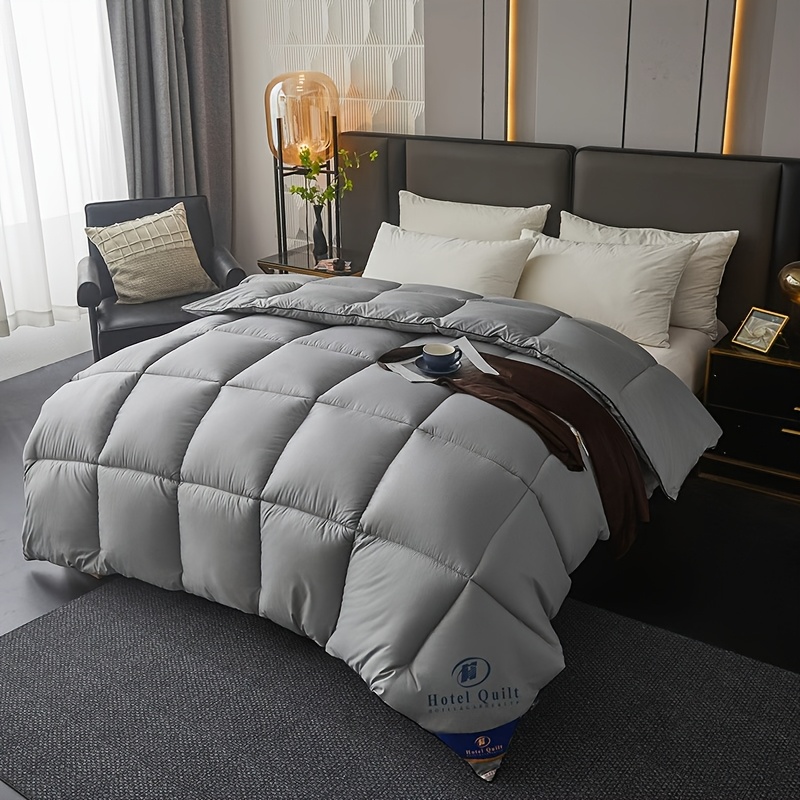 1pc of Luxury Hotel-style Spring/autumn Quilt, Extra Thick, Soft, and Warm. Winter Quilt with Quilted Design, Suitable for All Seasons. Ideal for Dormitories, Rental Apartments, and Bedrooms
