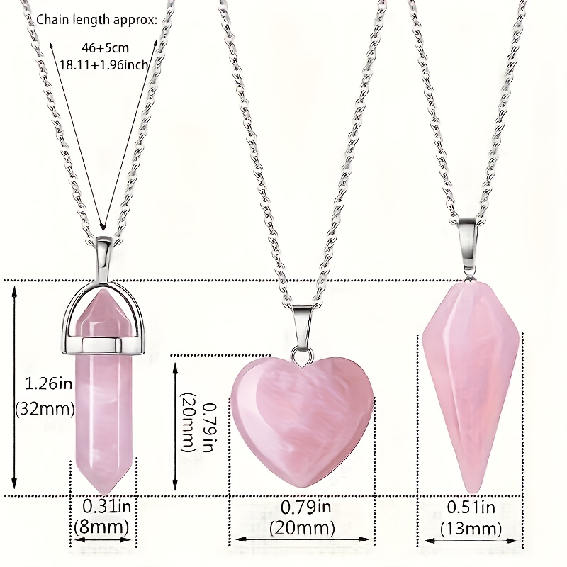 7pcs Pendant Set with 3 Pendants & 4 Chains, Versatile