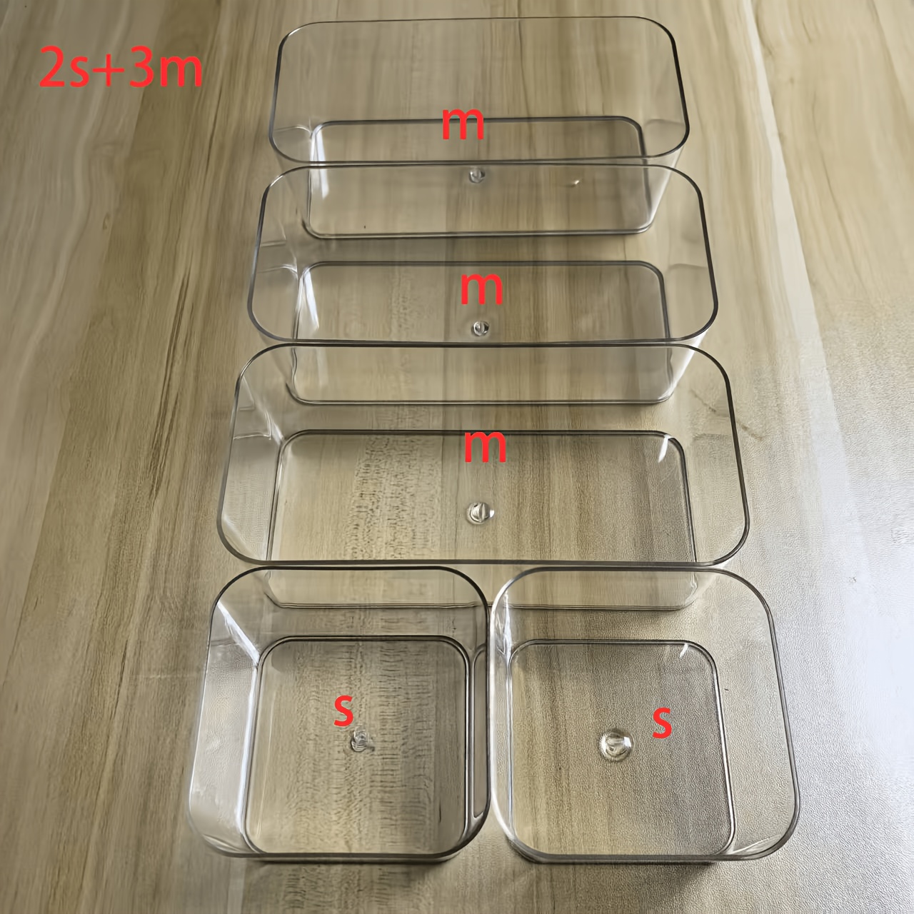 TEMU A Set Of 5 Transparent Acrylic Drawer Organizers With Anti-slip And Shatterproof . Versatile Dividers Are Ideal For Organizing Kitchen Drawers