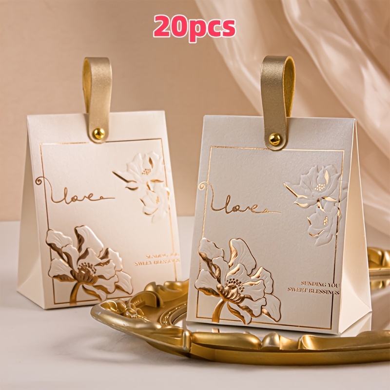E-shop Geschenk für Sie/Ihn 20/48 Stück Kleine Geschenkboxen 2,54X3,94X5,12 Zoll Weiße Papierboxen mit Griffen für Geschenke, Heiratsantrag,