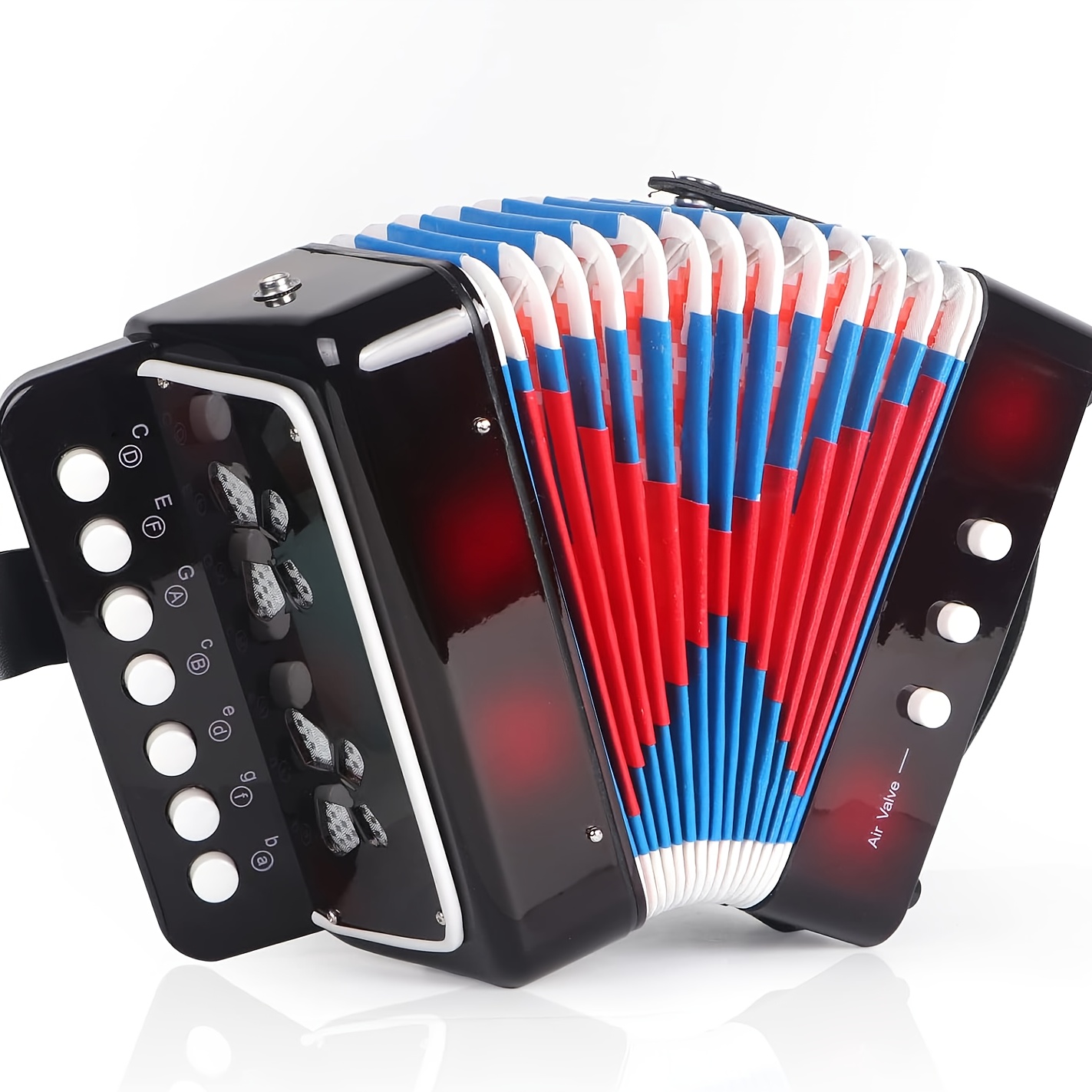 TEMU Compact 10-key Accordion For Beginners - Lightweight, Durable Abs, With Musical Notes, Ideal Learning Tool For Adults