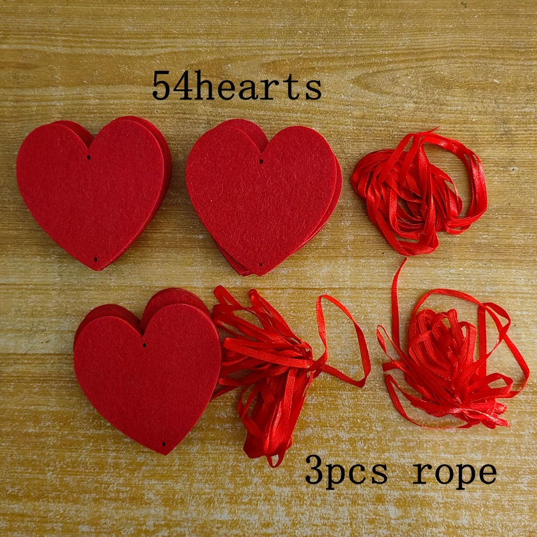 18/54pcs Red Hearts Garland DIY Valentines Day Hanging String Garland Day  Wedding Anniversary Birthday Party Decoration
