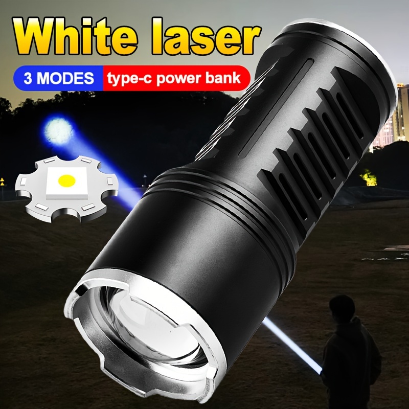 

1pc 2024 Upgraded Multifunctional Rechargeable Led Flashlight With Long Battery Life And 3 Modes, Ideal For Outdoor Camping, Repair, Camping Equipment, Hunting Equipment, Fishing, And Hiking