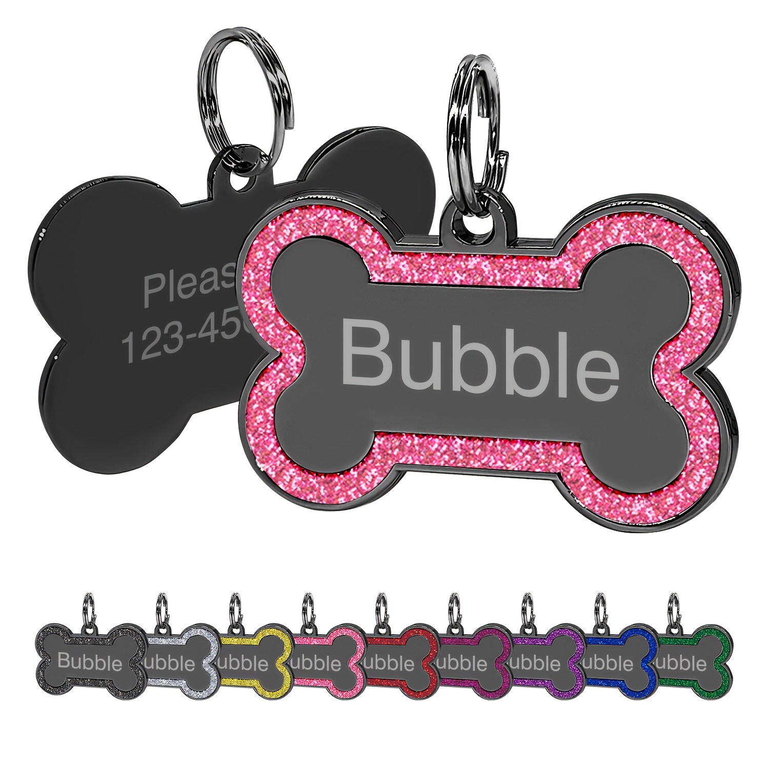 TEMU Personalized Dog Tag For Pets - Engraved Dog Name Tag - Slide On Cat Id Tags