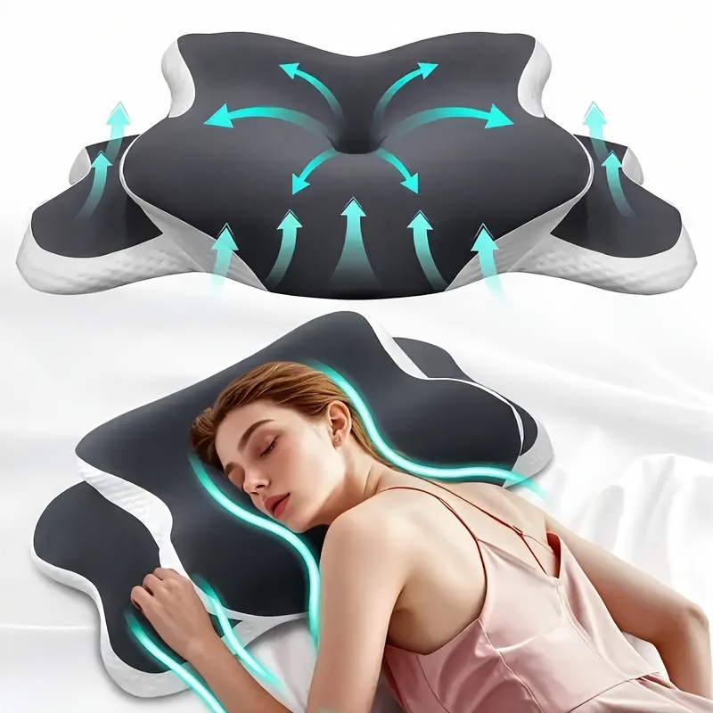 -shaped Ergonomic Pillow | Cervical Spine Support Pillow, Suitable For Side, Back, And Stomach Sleepers, Made Of Soft, Cool, And Breathable Fabric
