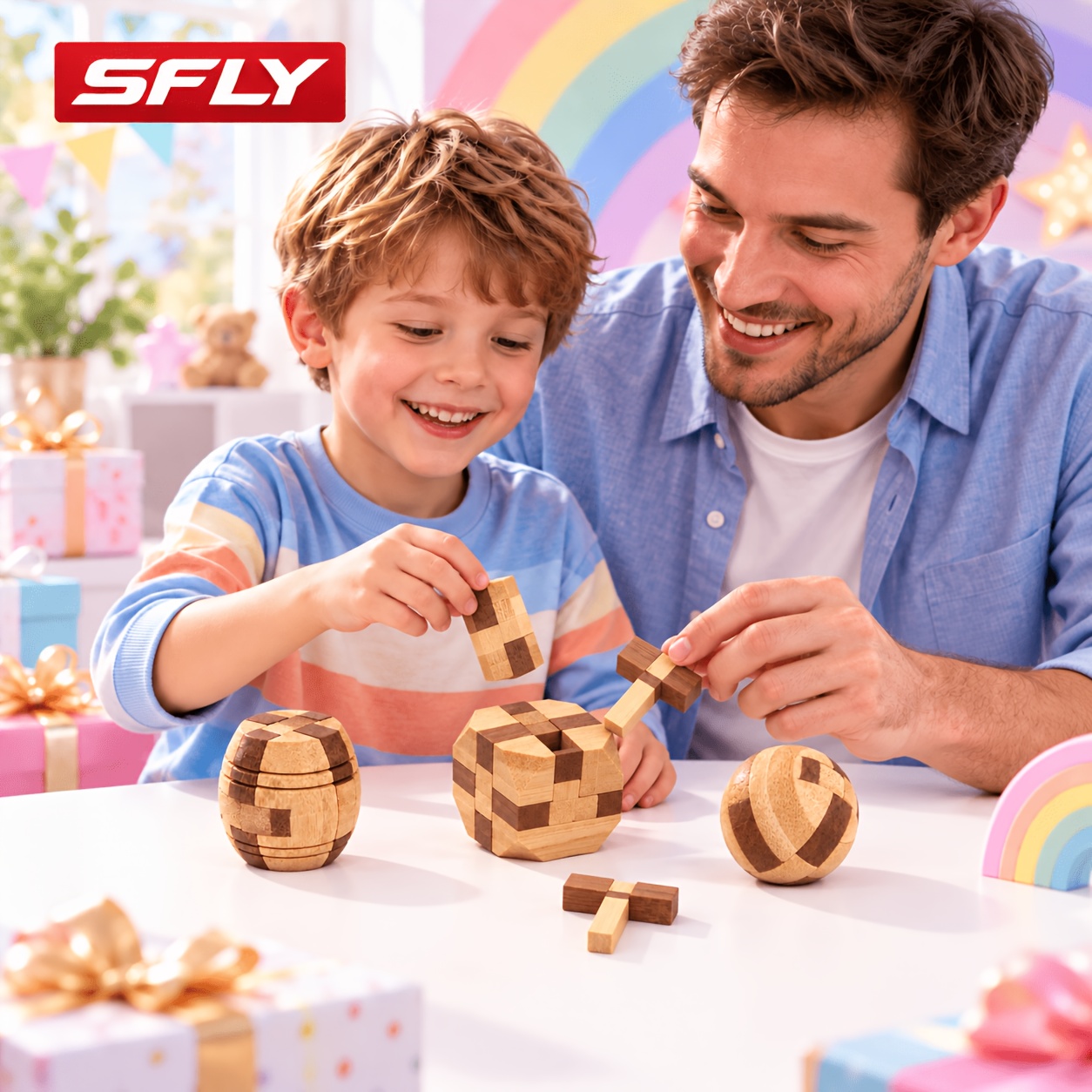 Wooden 3D Interlocking Puzzle Game, Birthday Gift