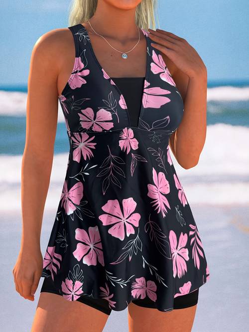 item picture tankini targeted tankini new summer conservative floral print anti flat briefs basic women tankini set