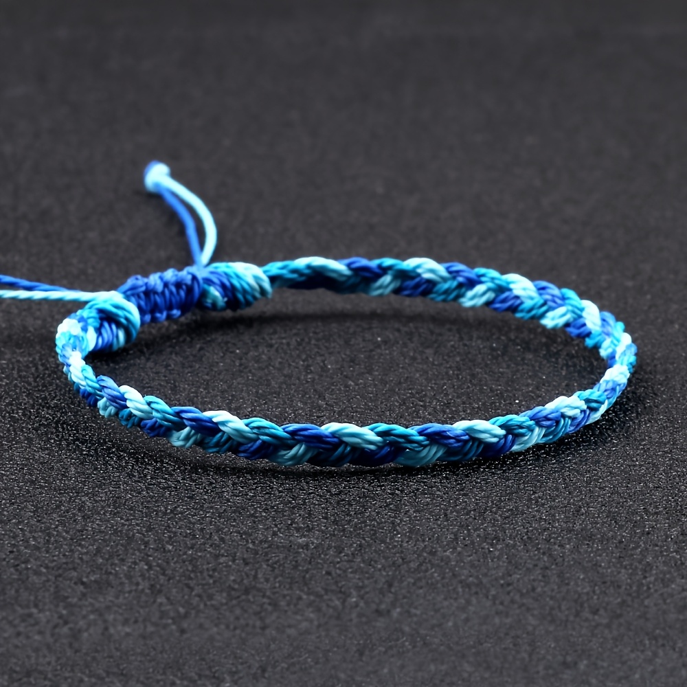 Colorful 3 Strand Braided Bracelet with Adjustable Length