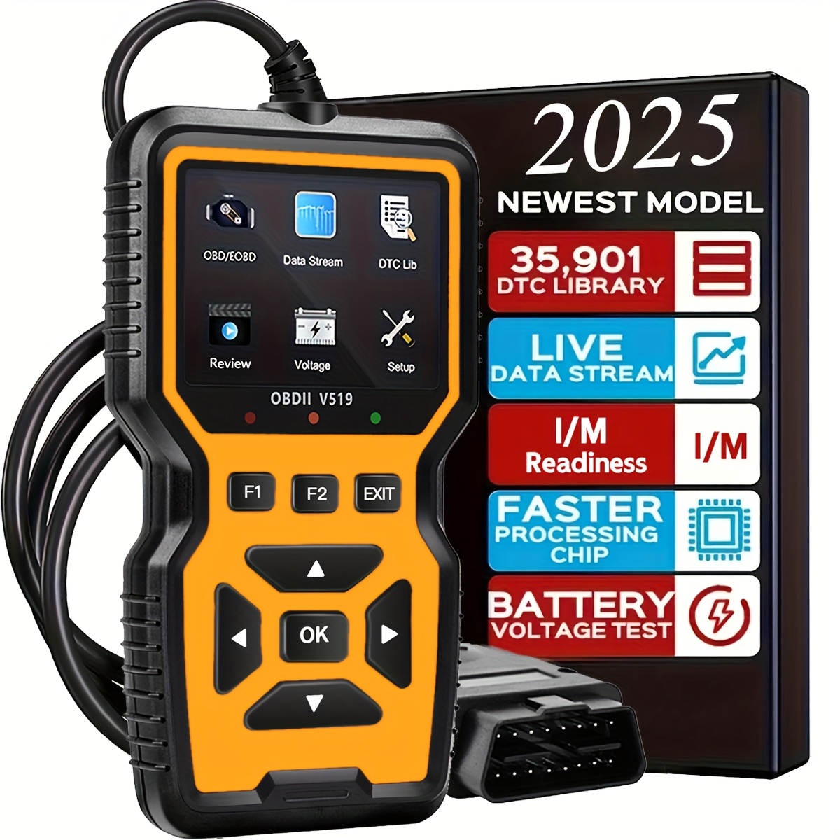 【新品】2024 V519 プロフェッショナルOBD2スキャナー 2024 Newest V519 OBD2 Scanner Live Data Professional