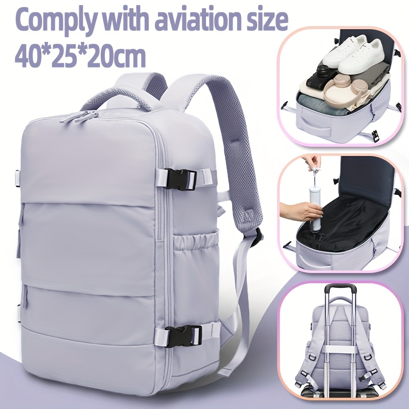 Maleta de viaje con mochila de compresión al vacío mejorada y bomba de aire, bolso de viaje de gran capacidad aprobado para avión 40x25x20 cm, mochila multifuncional de doble hombro, incluye funda de compresión al vacío con bomba, herramienta de almacenamiento que ahorra 50% de espacio, juego de bolsas de vacío con capacidad expandida, ideal para viajes familiares - Imagen 11