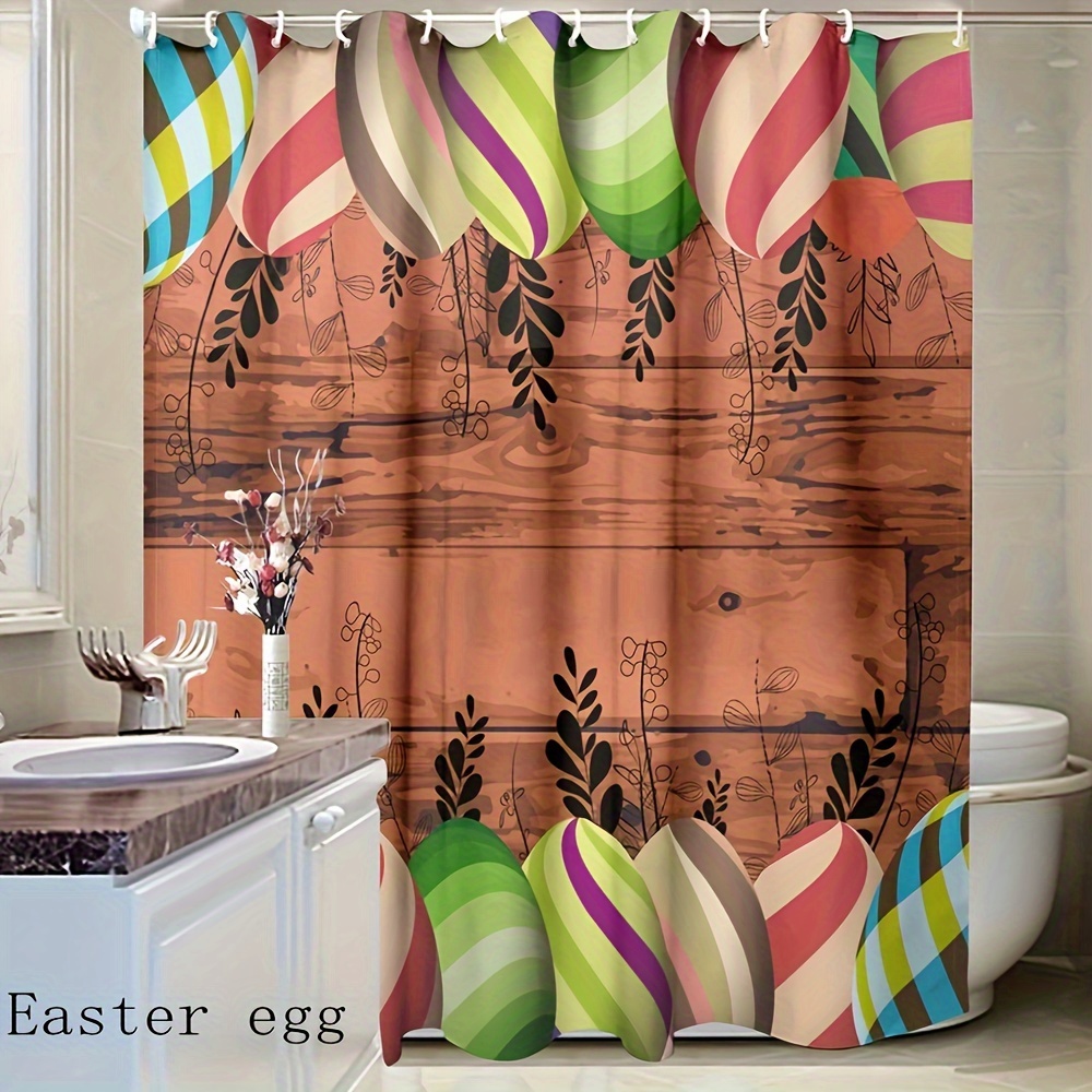 Easter Bunny Egg Printed Shower Curtain Waterproof Shower - Temu
