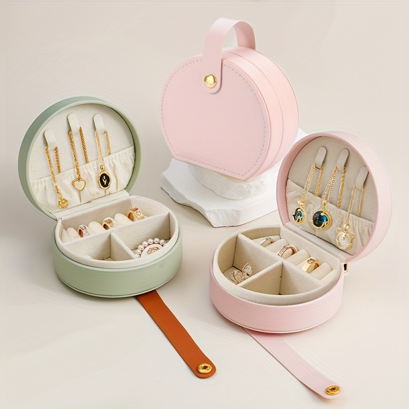 portable half circle jewelry box handle ring box hanging - Temu