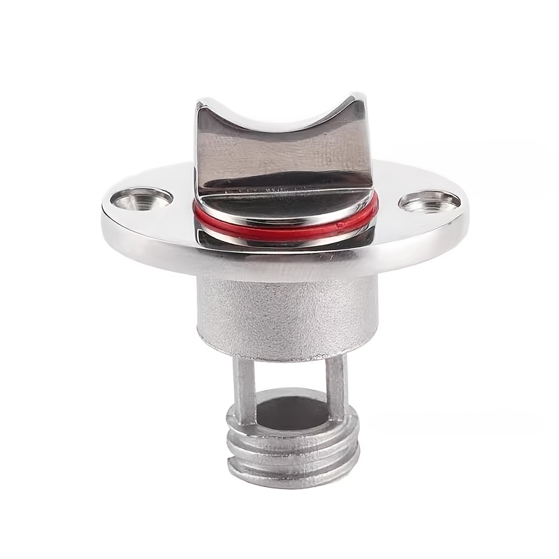 TEMU 1pc Stainless Steel Drain Plug, Screw-type Water Valve, Stern Screw-threaded Plug, Bilge Suction Outlet, Two-prong Plug
