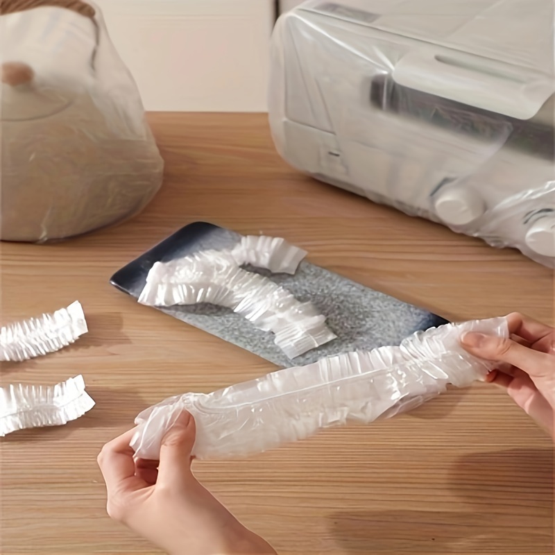 Image of 10pcs/pack Disposable Dust Cover, Electrical Appliances Covers, Rainproof, Disposable Large Plastic Wrap Dust Cover, For Microwave Oven Rice Cooker Household Protective Cover, Home Kitchen Accessories